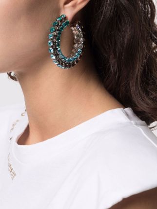 crystal-embellished hoop earrings展示图