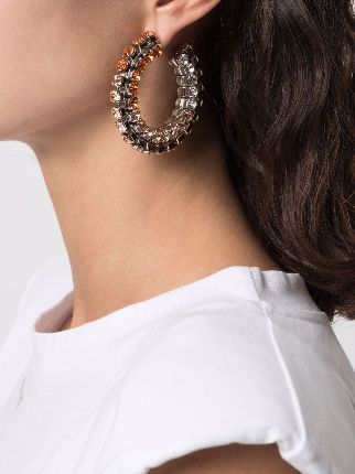 crystal-embellished hoop earrings展示图