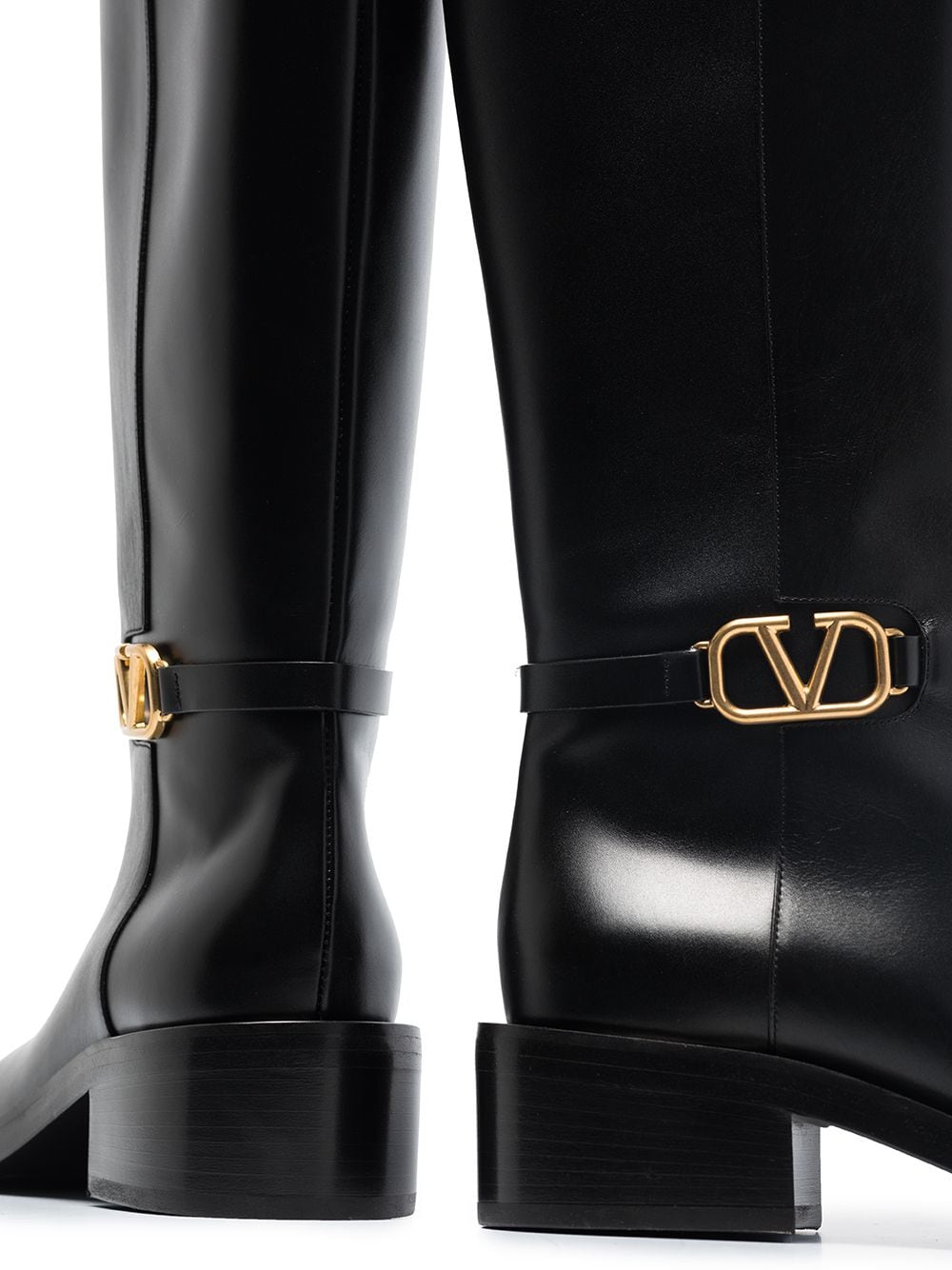 Valentino Garavani Vlogo Knee-high Boots In Black | ModeSens