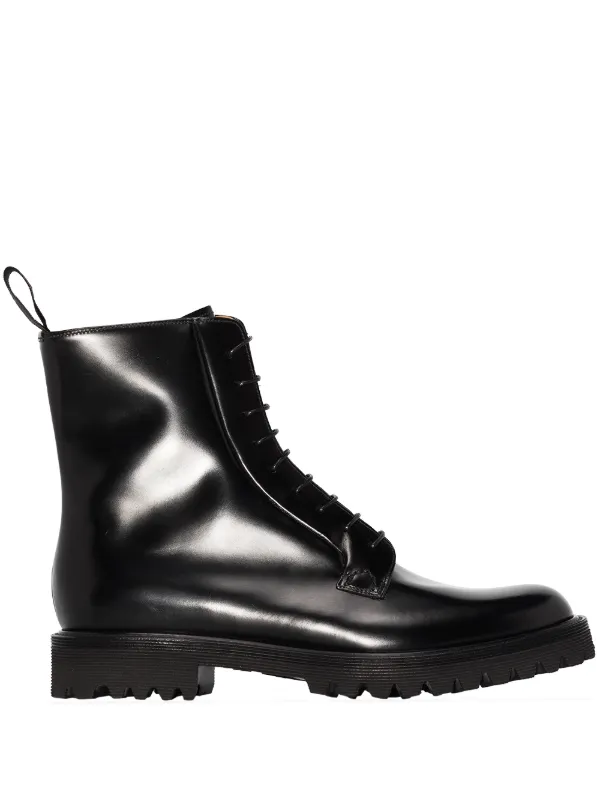 Church s Alexandra Flat Combat Boots Black FARFETCH CH