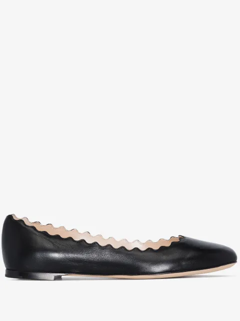 Chloé ballerines Lauren en cuir à détail festonné