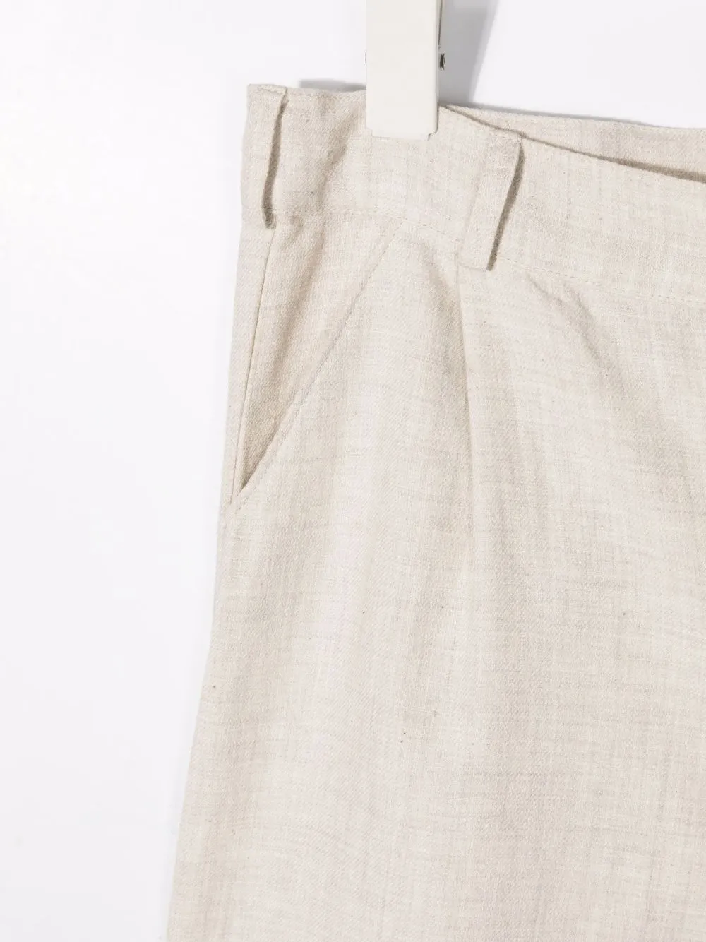 Shop Opililai Straight-leg Cotton Shorts In Nude