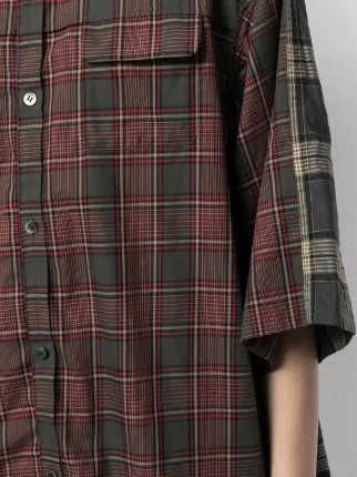 two-tone check-print shirt展示图