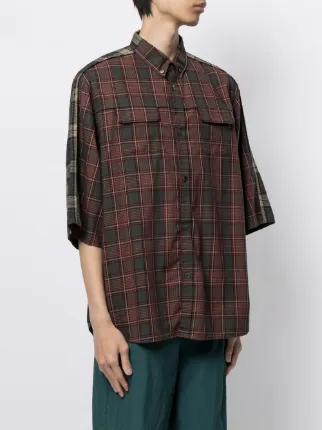 two-tone check-print shirt展示图