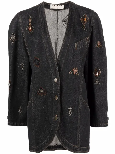 A.N.G.E.L.O. Vintage Cult 1980s embroidered motif denim jacket