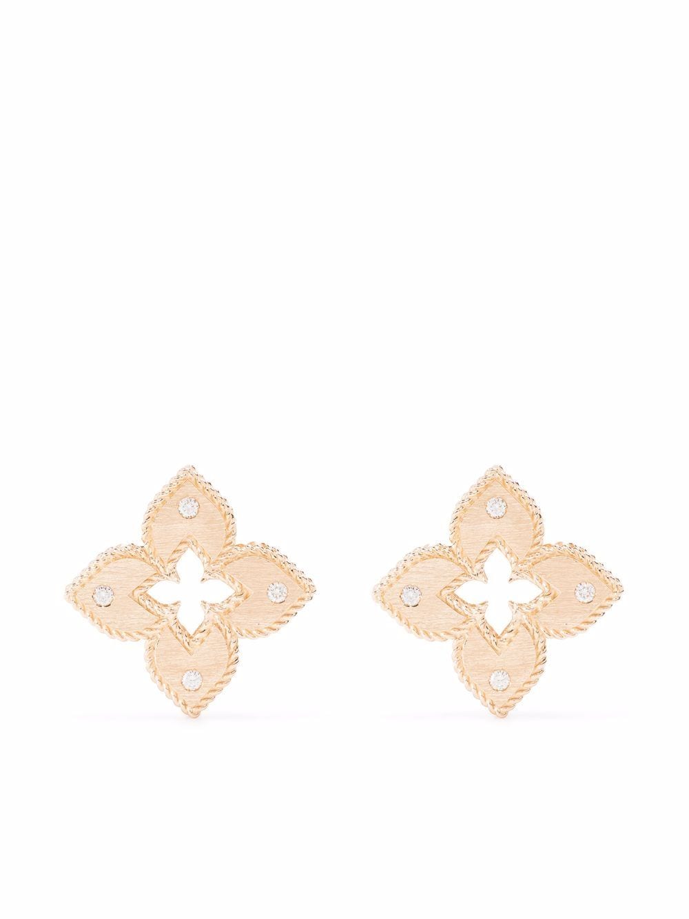 Roberto Coin 18kt Rose Gold Venetian Princess Diamond Stud Earrings ...