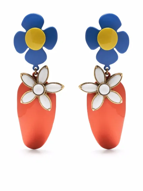 Saint Laurent aretes de clip con motivo de flor y fresa