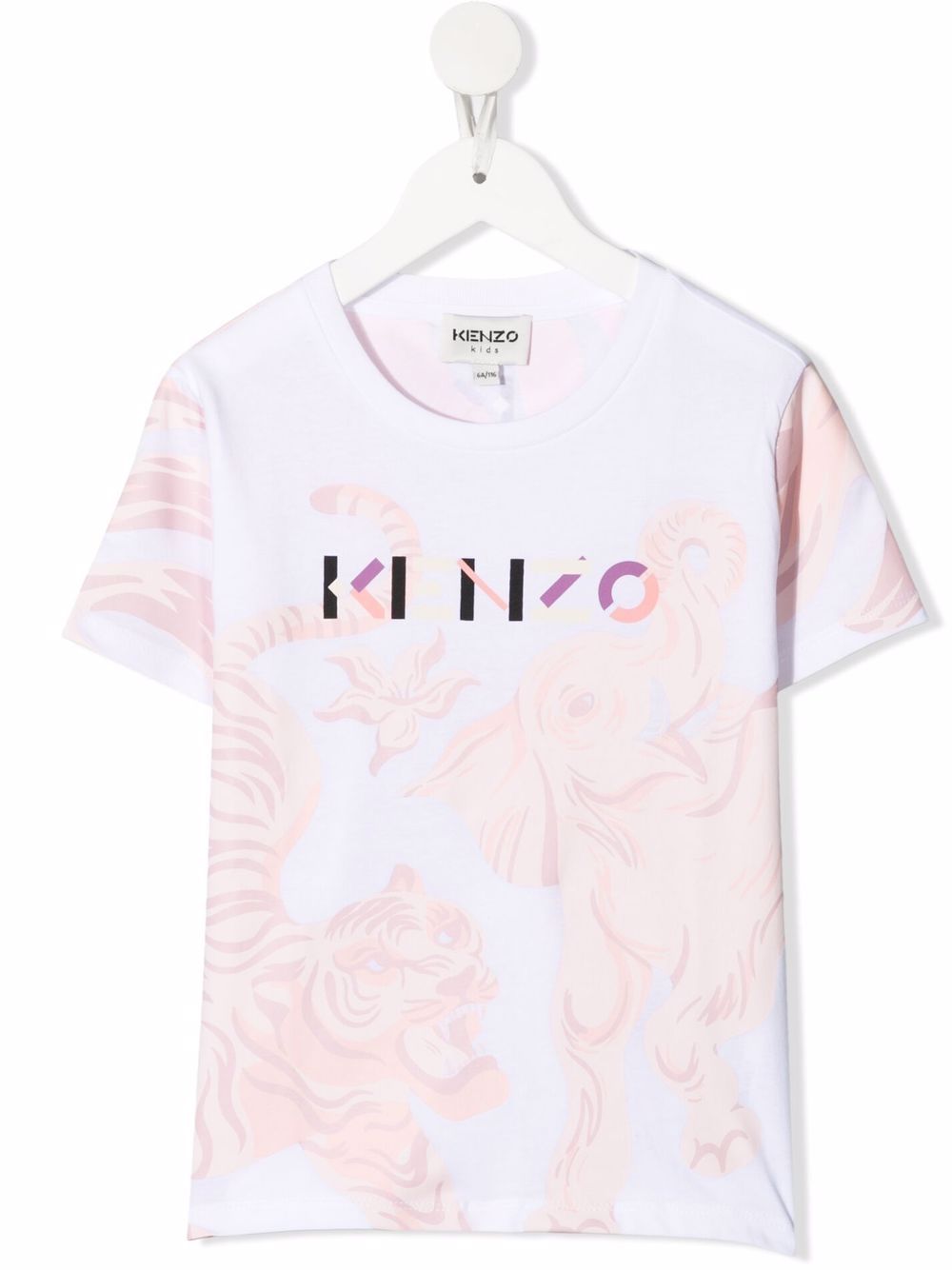 Shop Kenzo Animals-print Cotton T-shirt In White