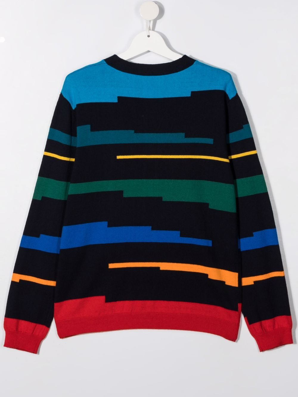 Shop Paul Smith Junior Zebra Patch Striped Cardigan In Blue