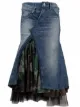 Image 1 of Junya Watanabe asymmetrical tulle-layered denim skirt