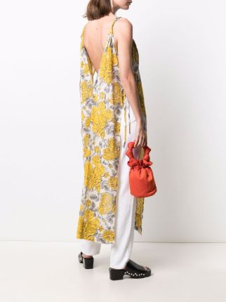 floral print long-length vest top展示图