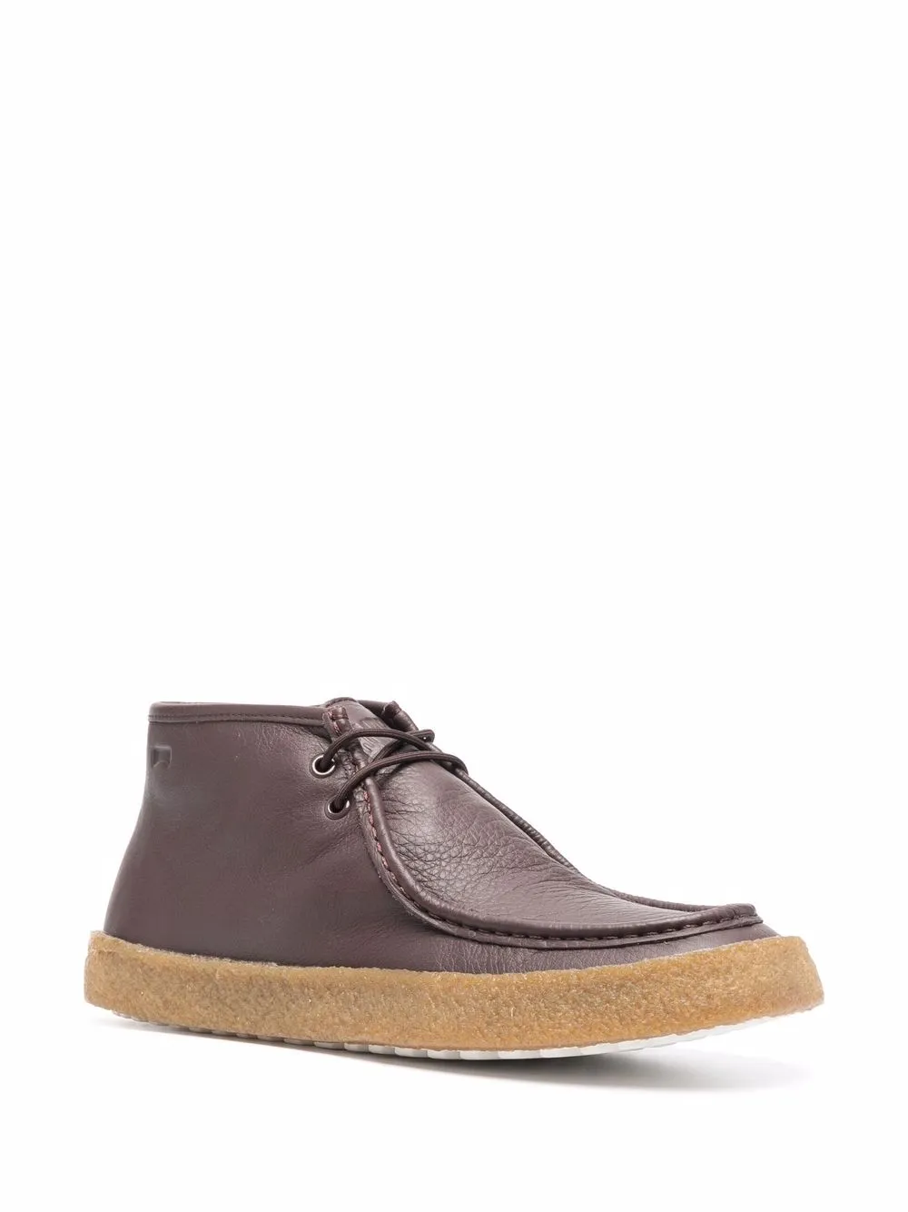 Camper Bark Lace-up Boots In Medium Brown | ModeSens