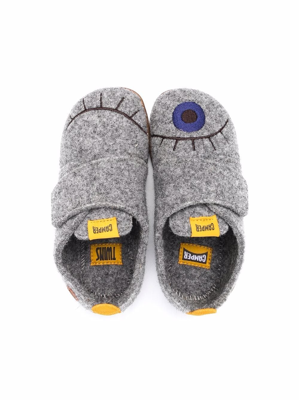Shop Camper Embroidered-logo Touch-strap Slippers In Grey