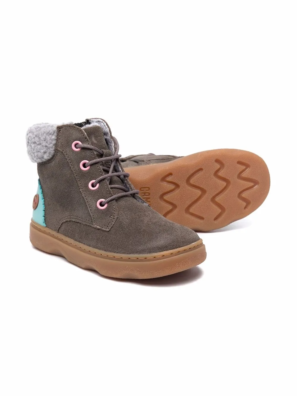 Camper Kids Kido shearling-lined ankle boots Green