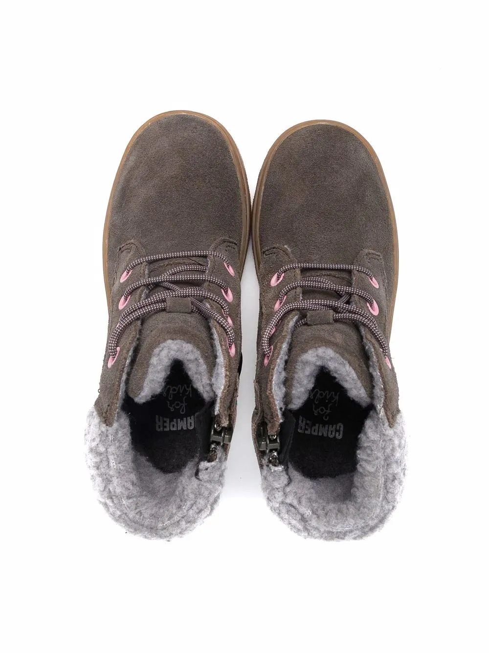 Camper Kids Kido shearling-lined ankle boots Green