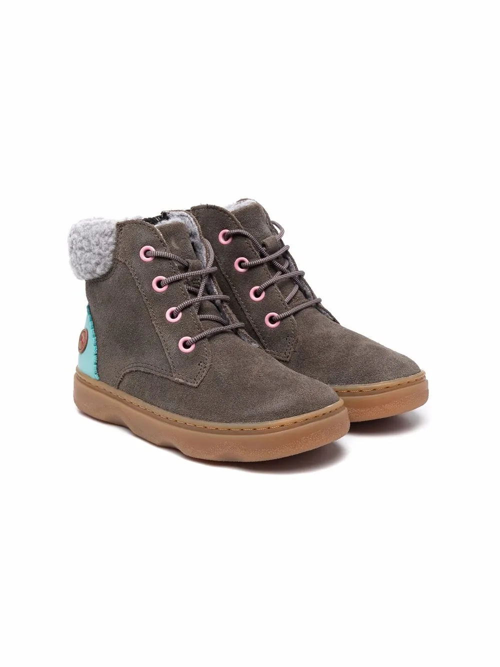 Camper Kids Kido shearling-lined ankle boots Green