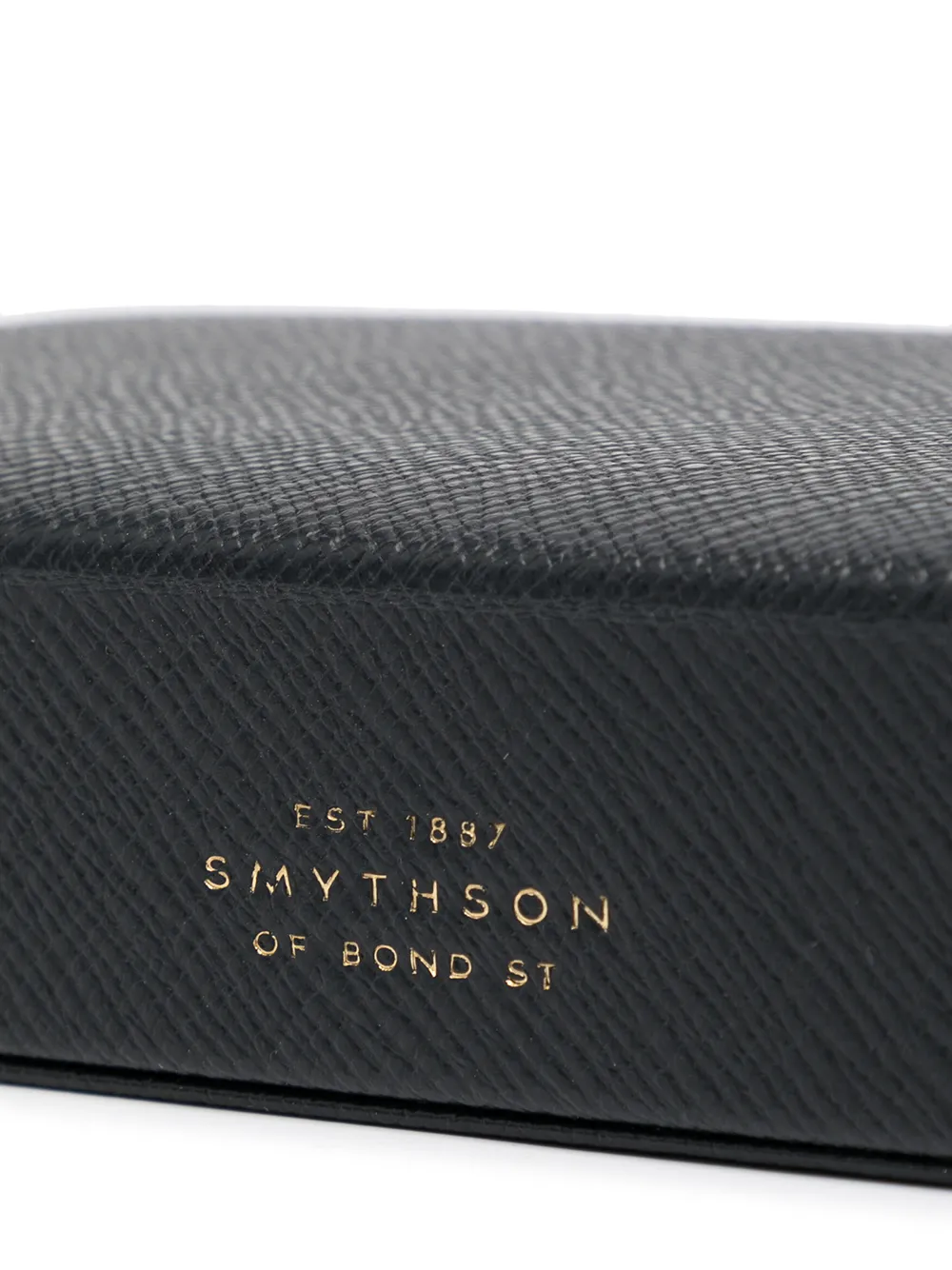 Smythson Panama Cufflink Box In Blau