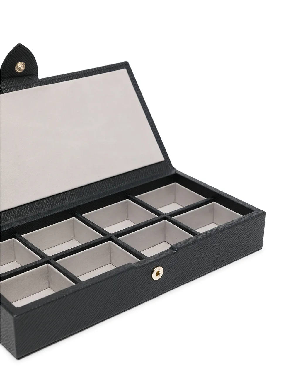 Smythson Panama Cufflink Box In Blau