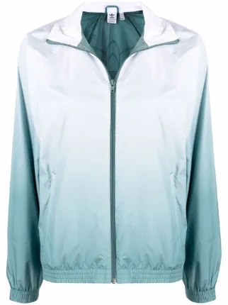 Adidas gradient-effect logo jacket white \u0026 green GN2813 - Farfetch
