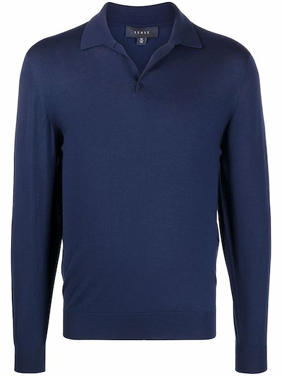 Sease - long-sleeved knitted polo shirt