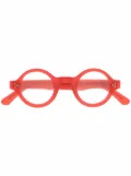 Lesca Burt round-frame glasses - Red