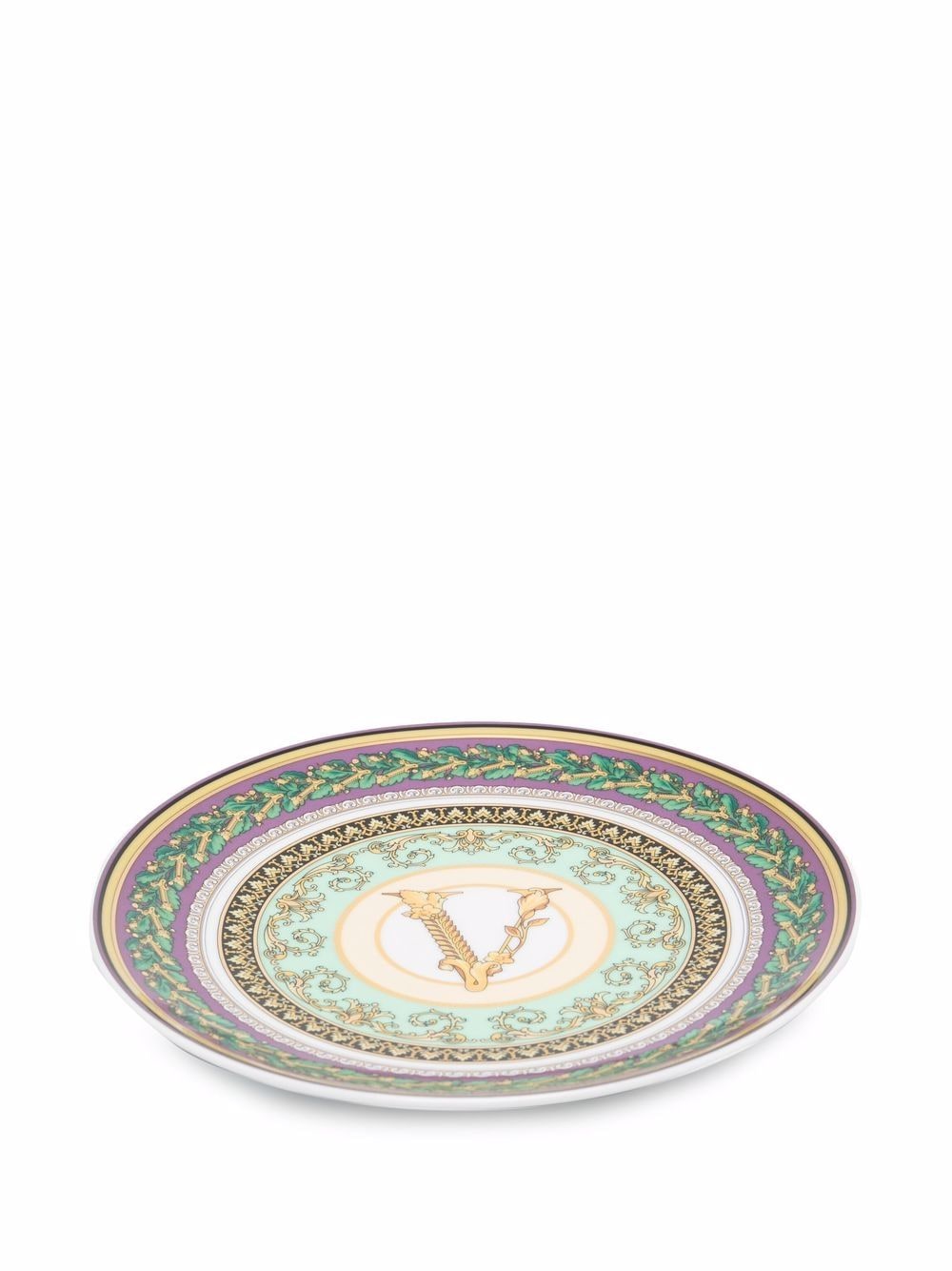 Shop Versace Home Barocco Mosaic Porcelain Plate In Green