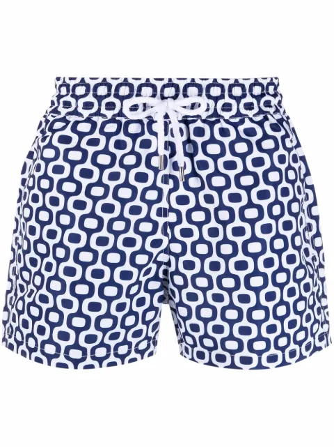 Frescobol Carioca geometric-print swim shorts