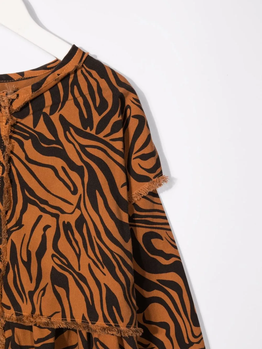 Andorine Teen Tiger-print Midi Dress In Neutrals