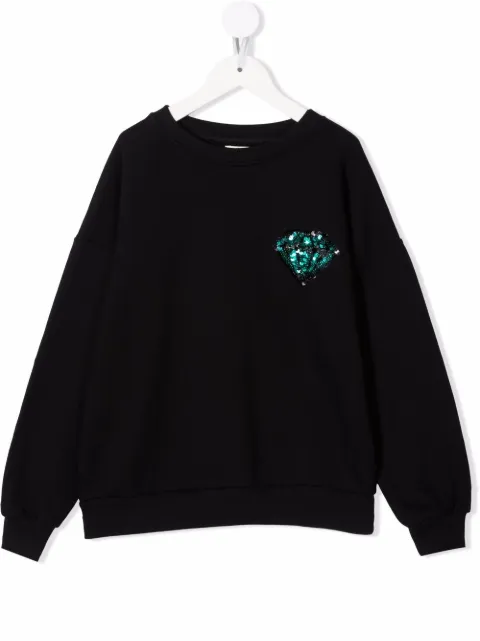 Andorine sequin-embroidered organic cotton sweatshirt