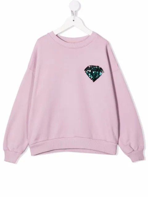Andorine sequin-embroidered organic cotton sweatshirt