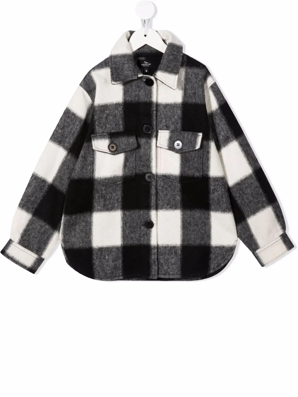 

Andorine TEEN oversized checked shirt - Black
