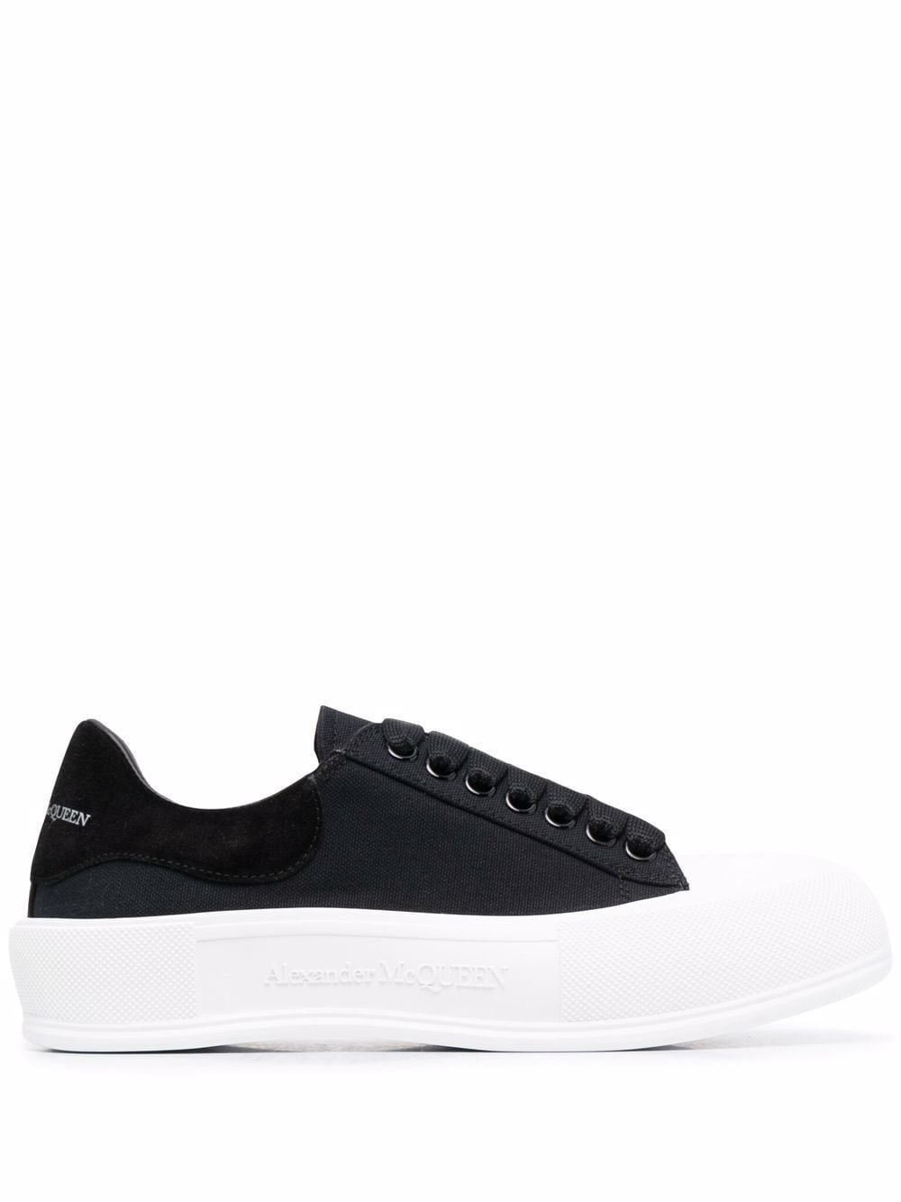 Deck lace-up plimsoll sneakers