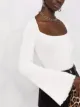 Patrizia Pepe top de canalé con mangas acampanadas