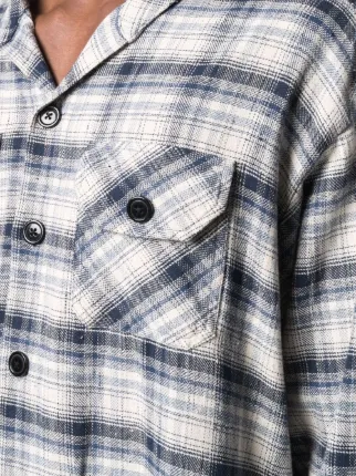 shawl collar check-pattern shirt展示图