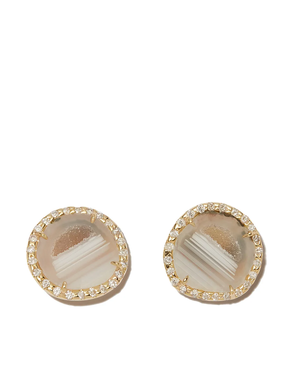 Kimberly McDonald KMD 18K YG LIGHT GEODE 0.75CT DIAM STUD