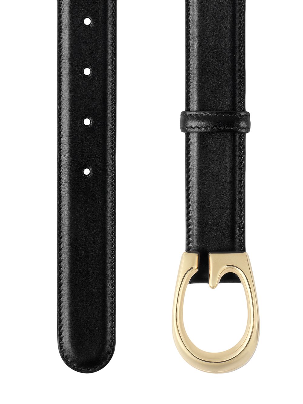 Shop Gucci G-buckle Thin Leather Belt In Schwarz
