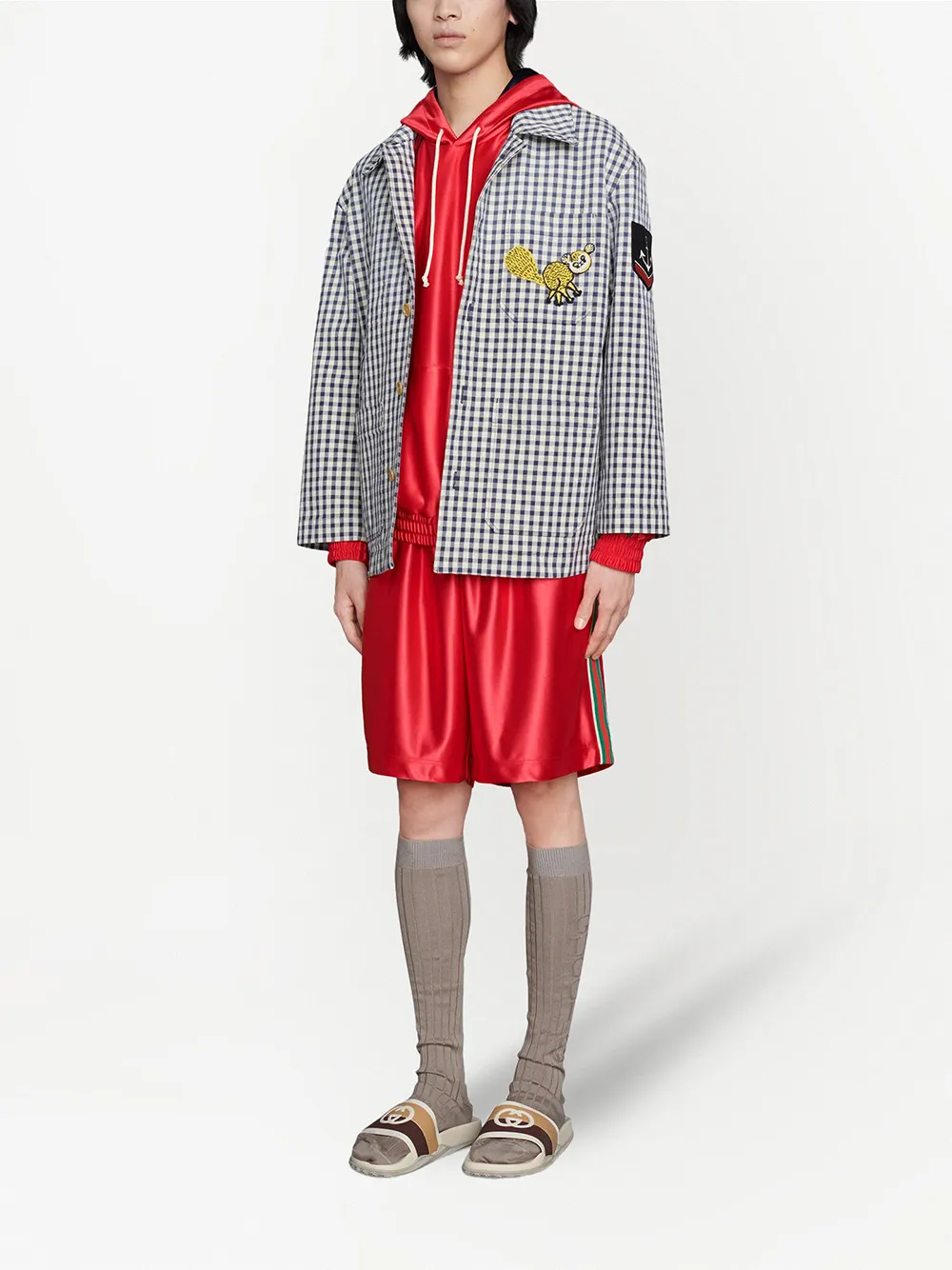 Image 2 of Gucci Web-trim track shorts