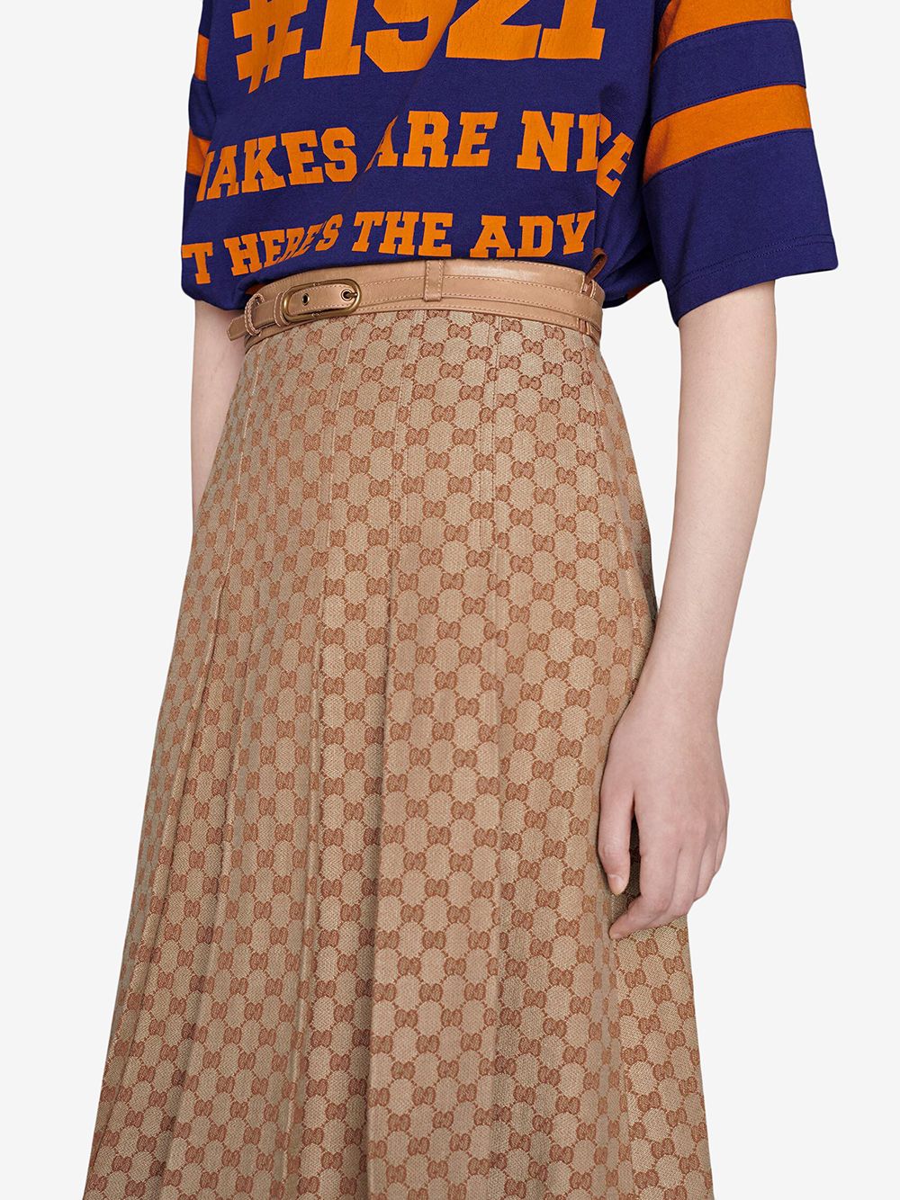 фото Gucci плиссированная юбка с узором gg