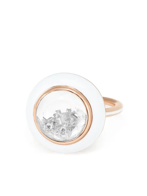 moritz glik apollo 18k玫瑰金钻石珐琅圆形戒指