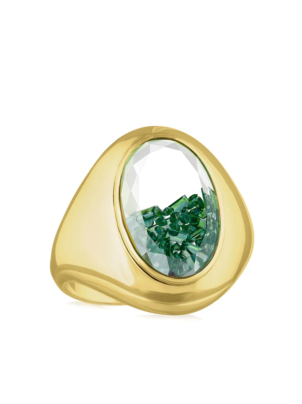 Moritz Glik перстень из желтого золота с изумрудом