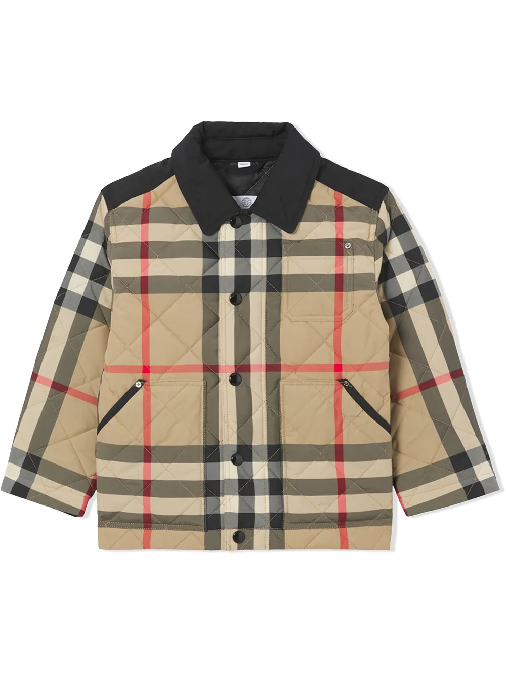 Shop Burberry Vintage Check Diamond-quilted Jacket In Nude