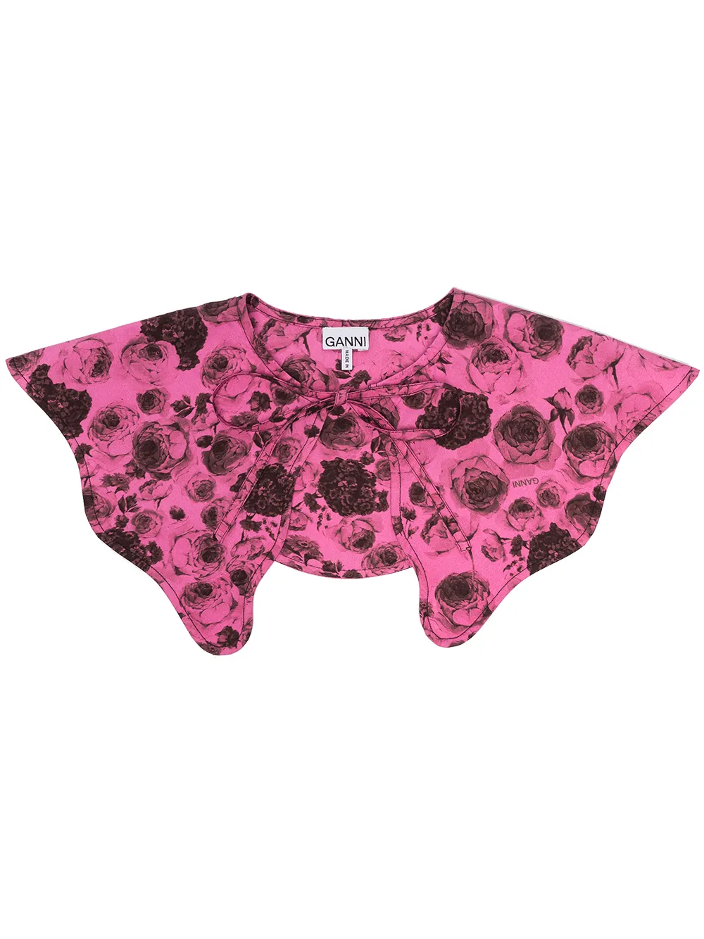 Image 1 of GANNI oversized rose print collar