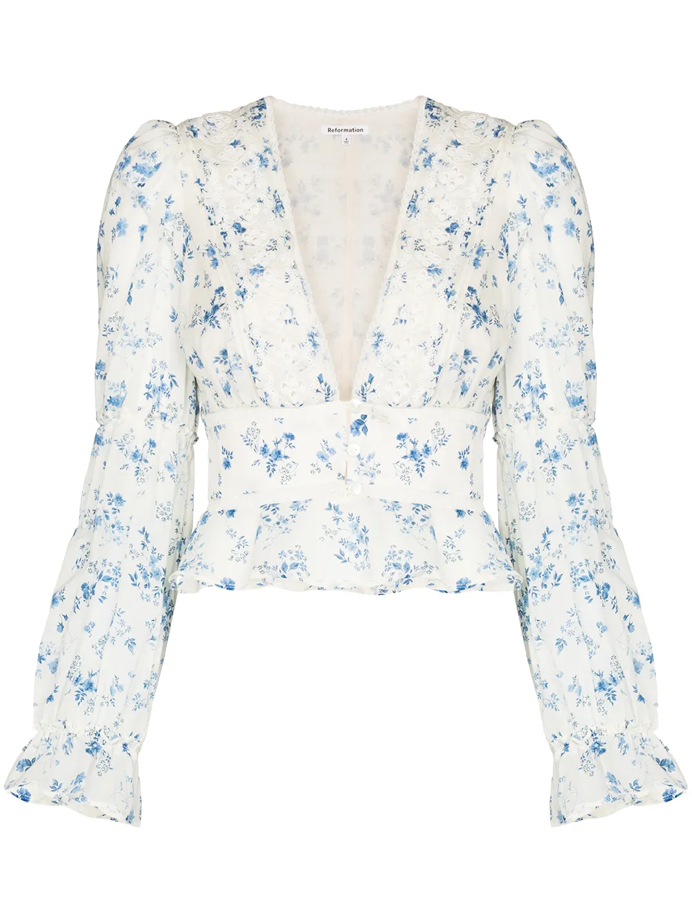 Meadowlark V-Neck Cropped Blouse