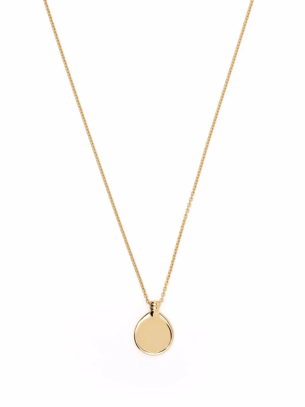 circular-pendant brass necklace | Tom 
