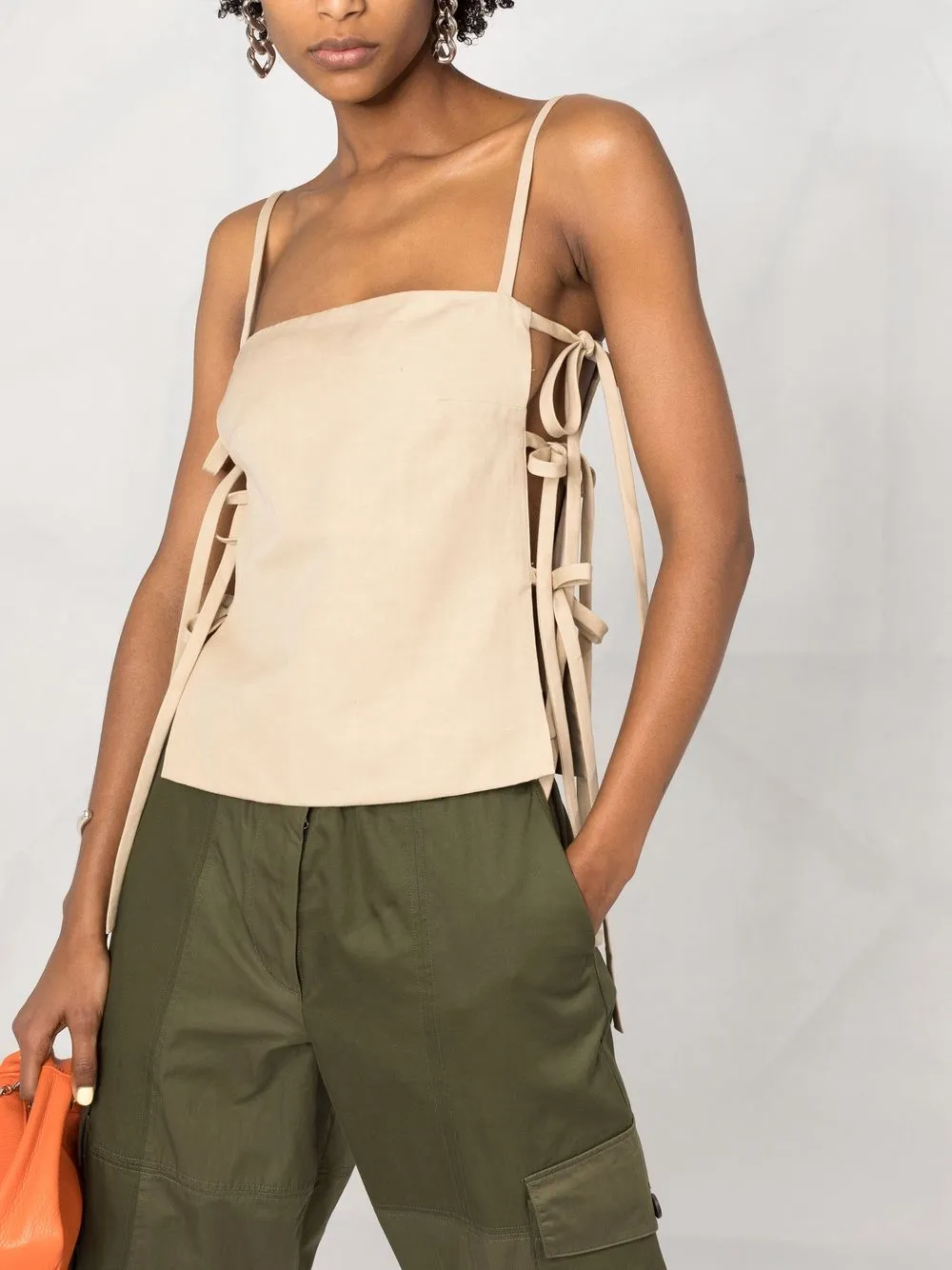 фото Msgm топ на бретелях с завязками
