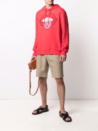 mouth patch drawstring hoodie展示图