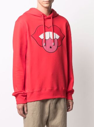 mouth patch drawstring hoodie展示图