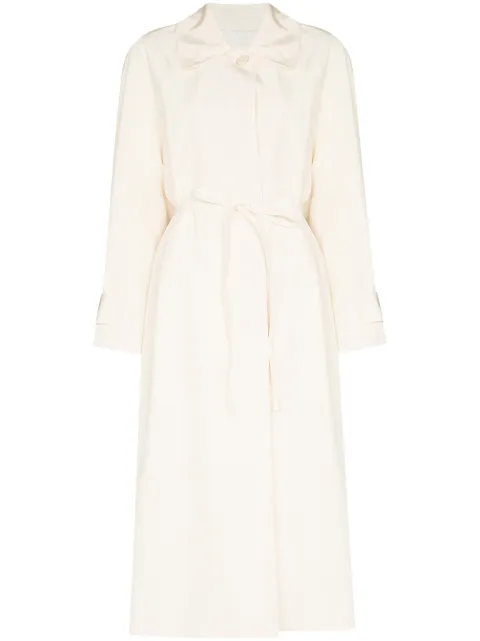 GIA STUDIOS funnel-neck belted trench coat