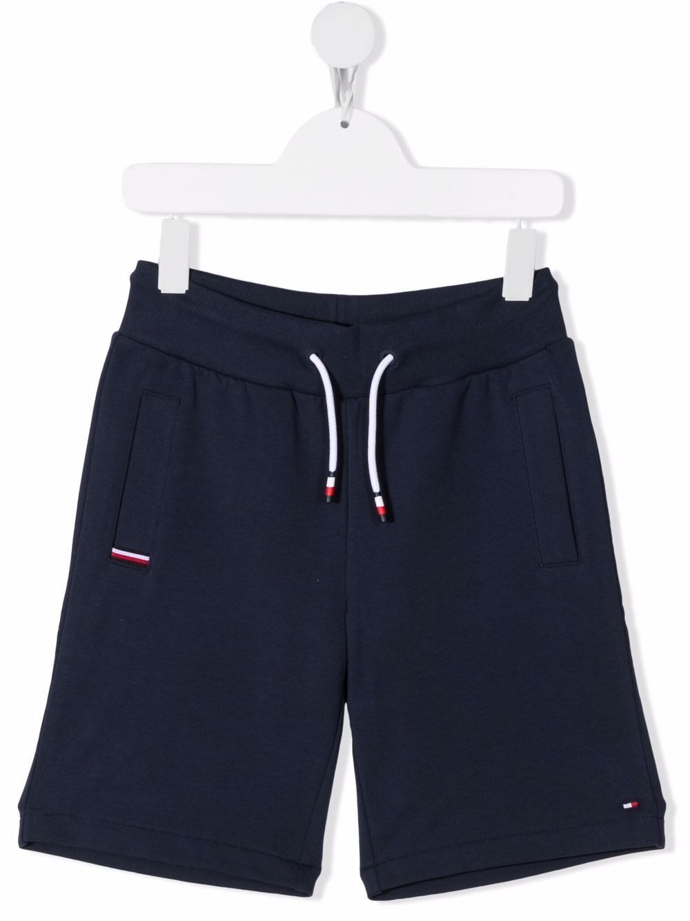 Tommy Hilfiger Junior Embroidered-logo Shorts In Blau