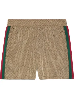 Gucci GG Supreme Swim Shorts in Red for Men